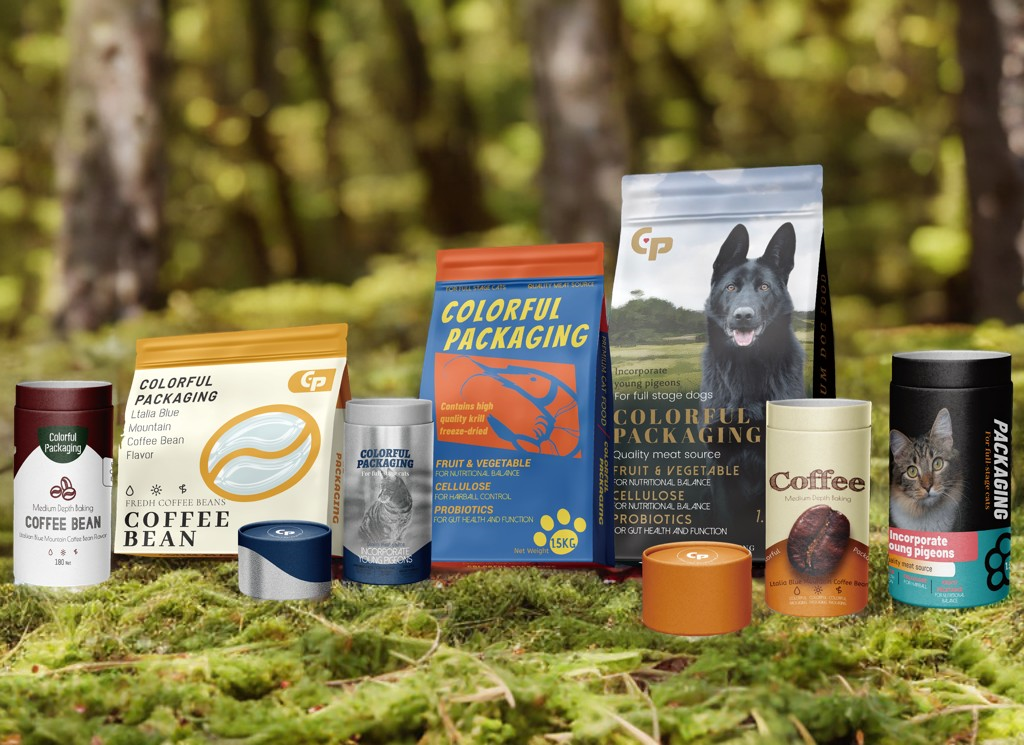 Professional packaging design samples on natural background